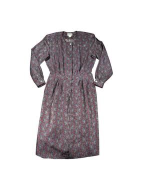 Vintage 80’s Nordstrom Point Of View 100% Silk Dress Women's 12 CottageCore